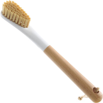 Wood Laundry Brush, OSCIOSS Laundry Stain Brush wth Long Handle and Soft Bristle for Cleaning Clothes & Shoes, Protable Laundry Brush for Stains on Clothes, Natural