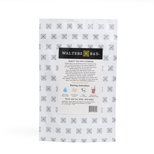 Walters Bay Peach Iced Tea, 18 Count, Each Bag Makes 1 Gallon, Family Size, Southern Peach Flavor, 100% Hand Plucked, Black Tea, Unsweetened, Sri Lankan Ceylon Tea