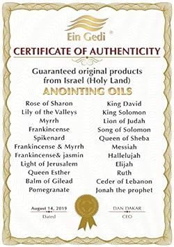 Ein Gedi Anointing Oil 12Ml - 0.4Oz From Holyland Jerusalem (Light Of Jerusalem) : Beauty & Personal Care