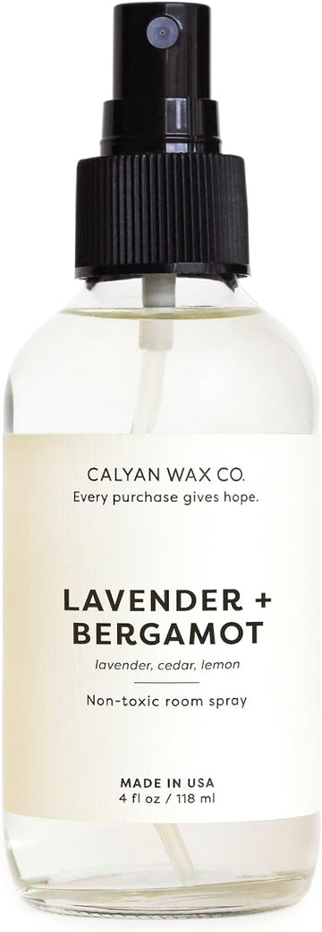Calyan Wax Co. Lavender & Bergamot Natural Room Spray Infused with Essential Oils, Air Freshener Spray & Aromatic Mist in Non-Aerosal Spray Bottles, 4 Fl Oz Each