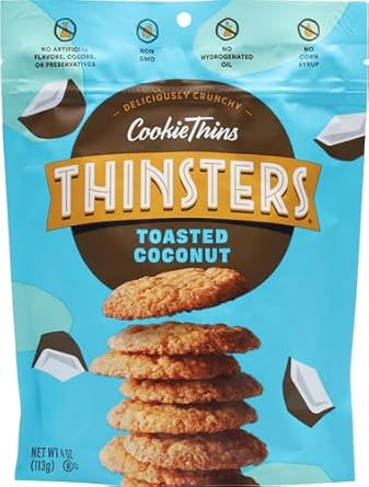 Thinsters Cookies, Toasted Coconut Cookie Thins, 4 Oz Pack