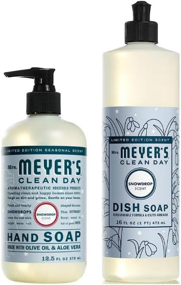 MRS. MEYER'S CLEAN DAY Variety, 1 Mrs. Meyer's Liquid Hand Soap, Snow Drop, 12.5 OZ, 1 Mrs. Meyer's Liquid Dish Soap, Snow Drop, 16 OZ, 1 CT