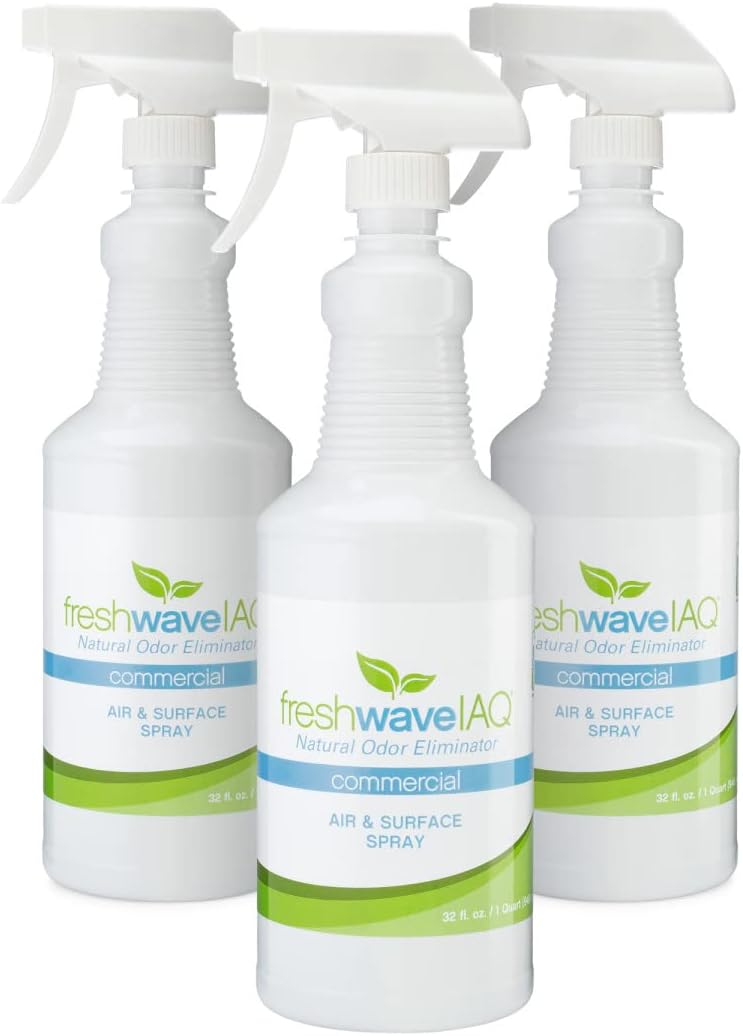 Fresh Wave IAQ Commercial Odor Eliminating Air & Surface Trigger Spray, 32 Fl. Oz. | Pack of 3 | Safer Odor Relief | Natural Plant-Based Odor Eliminator | Odor Absorber for Home or Commercial Areas
