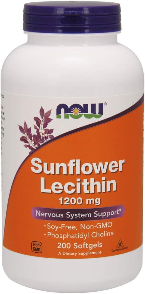 Now Foods Sunflower Lecithin 1200 Mg Soy-Free, Non-Gmo - 200 Softgels
