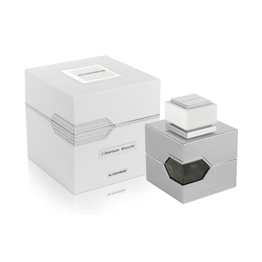 Al Haramain L'Aventure Blanche Cologne For Men - Arabian Perfume - Long Lasting Floral Fragrance With Notes Of Sandalwood, Lavender, Bergamot, Jasmine, Amber - Arabic Eau De Parfum Spray - 3.3 Oz