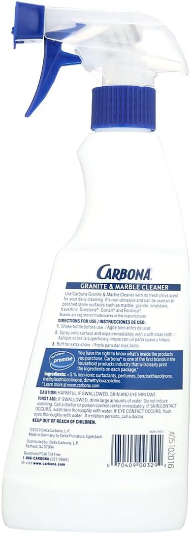 Carbona Granite & Marble Cleaner | Non-Abrasive Formula | Safe on Limestone & Corian | 16.8 Fl Oz, 1 Pack : Health & Household