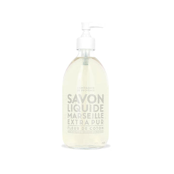 Compagnie De Provence Savon De Marseille Extra Pure Liquid Soap - Cotton Flower - 16.7 Fl Oz Glass Pump Bottle