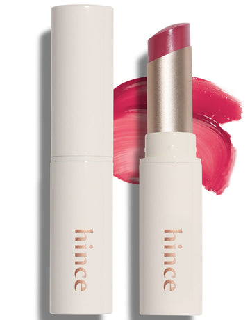 Hince Mood Enhancer Lip Glow, Moisturizing Lip Balm With Shea Butter & Sweet Almond, Non-Sticky And Long-Lasting Tinted Lip Tint With Buttery Balm Texture For Neutral Color 0.2Oz. (1, Let Me Dew, 06)