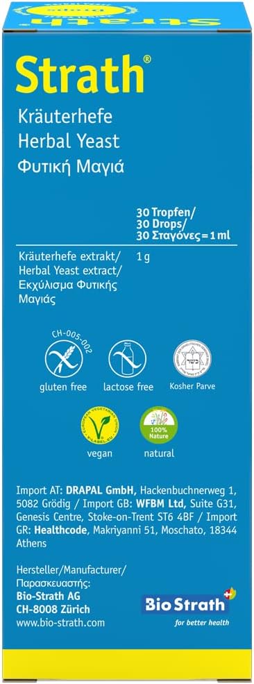 Strath Nutritional Yeast Liquid Syrup 3.4 Oz - Vegetarian, Lactose Free, Artificial Additive Free - Digestive Support, Nutrient Absorption - Great Tasting Daily Supplement - Prebiotic And Postbiotic
