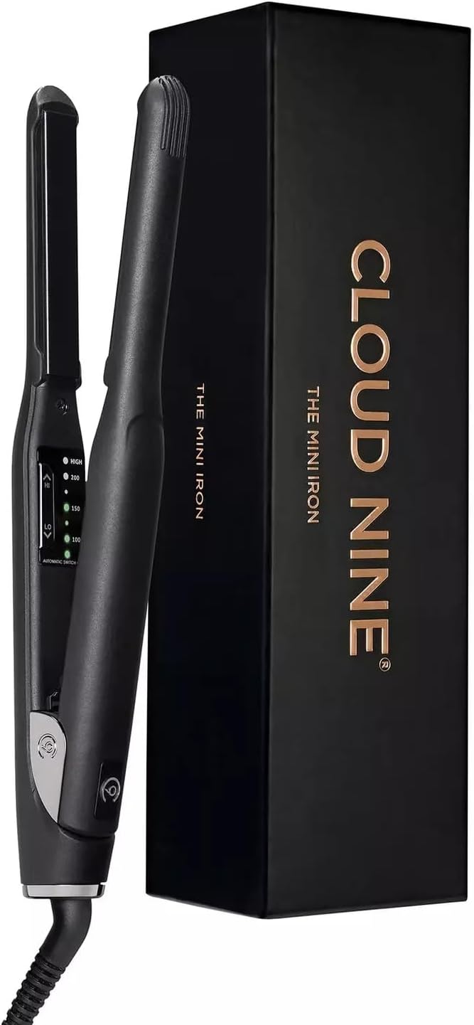 Cloud Nine The Original Mini Iron Hair Straightener | Ceramic Floating Plates Variable Temperature Control 100°C To 200°C | Swivel Pivot Cord Quick Heat Smooth Sleek Results | Spring Flex Technology