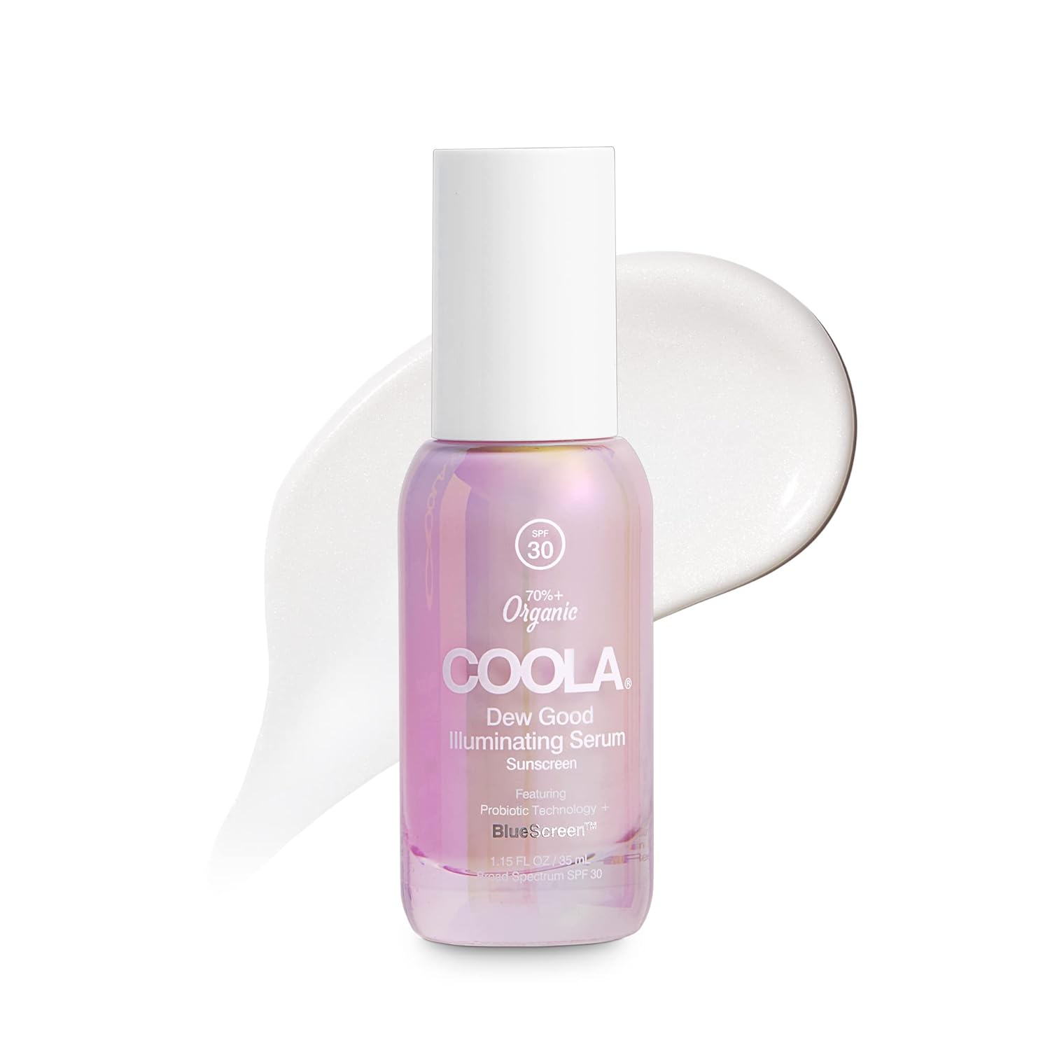 Coola Organic Dew Good Illuminating Probiotic Serum With Spf 30, Dermatologist Tested Sunscreen With Plant-Derived Bluescreen Digital De-Stress Technology