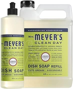 Mrs. Meyer's Dish Soap Variety, 1 Dish Soap, 1 Dish Soap Refill, Lemon Verbena, 1 CT