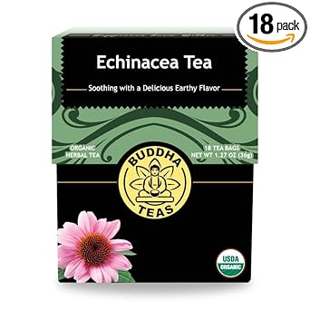 Buddha Teas Organic Echinacea Tea - Ou Kosher, Usda Organic, Ccof Organic, 18 Bleach-Free Tea Bags