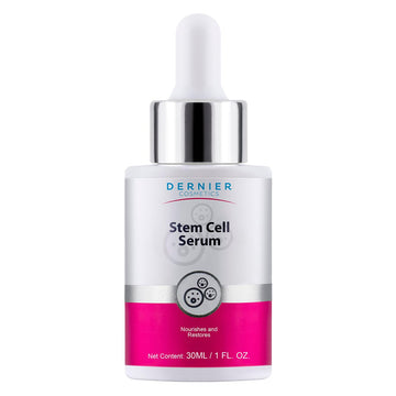 Dernier Stem Cell Serum For Face – 3% Bio Vegan Stem Cells 1% Hyaluronic Acid 0.3% Allantoin | Overnight Hydrating Anti-Aging Moisturizer For Wrinkles Collagen Boost Acne Inflammation (1 Fl Oz)