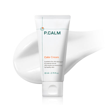 P.Calm Cato Facial Cream 80Ml | Vegan Korean Facial Moisturizer For Sensitive Skin | Lightweight Non-Greasy Non-Sticky Barrier-Strengthening