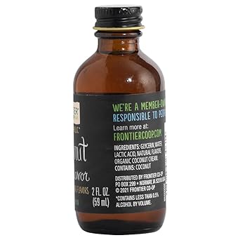 Frontier Co-Op Coconut Flavor, 2 Ounce Glass Jar, Non Alcoholic, Add Tropical Twist To Baked Treats, Frostings And Smoothies : Grocery & Gourmet Food