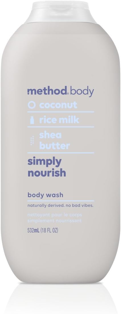 Method Body Wash, Simply Nourish, Paraben and Phthalate Free, Biodegradable Formula, 18 oz (Pack of 1)