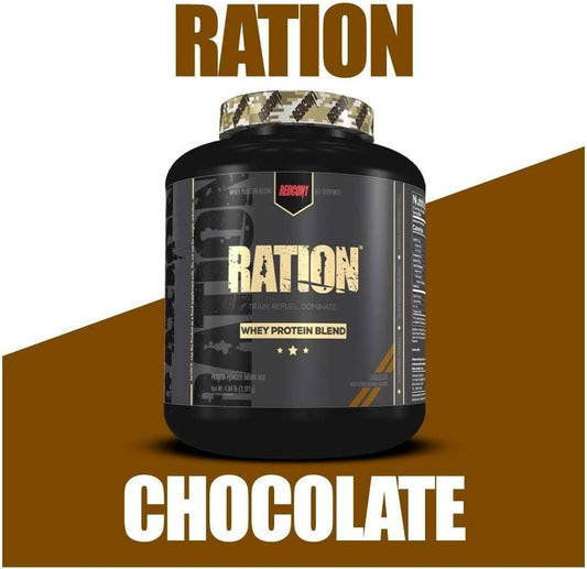 REDCON1 Ration Whey Protein, Chocolate - Keto Friendly + Gluten Free W