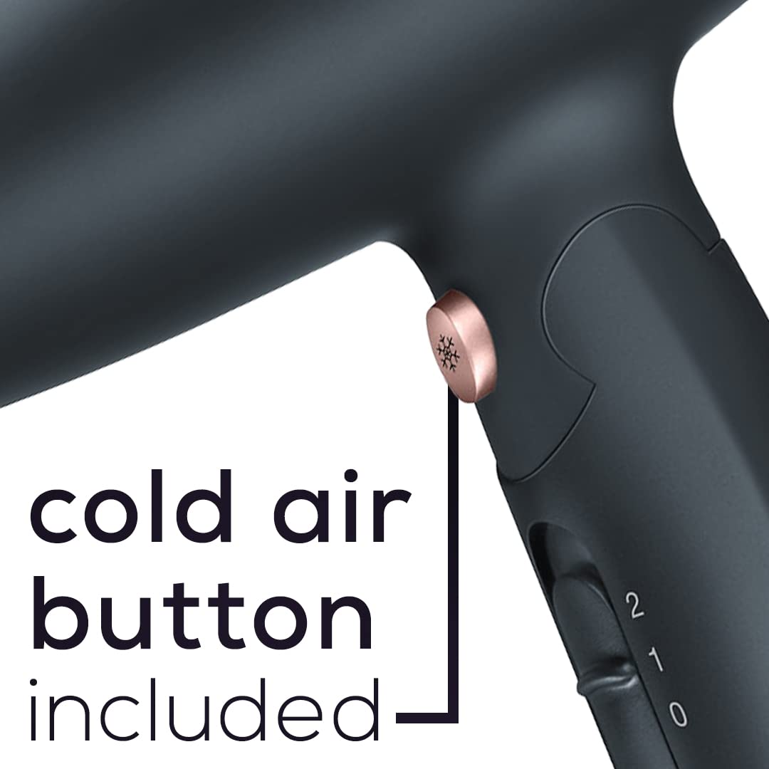 Beurer Hc35 Compact Hair Dryer 1500-Watt Blow Dryer Ionic Technology Reduces Frizz Lightweight And Portable Travel Hair Dryer With 4 Temperature And 3-Speed Settings & Cold Air Function (Black)