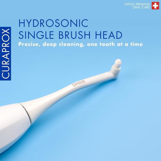 Curaprox Hydrosonic Pro Brush Head ‘Single’, 2 Pieces - Curaprox Electric Toothbrush Heads/Replacement Toothbrush Heads - 2 Pack
