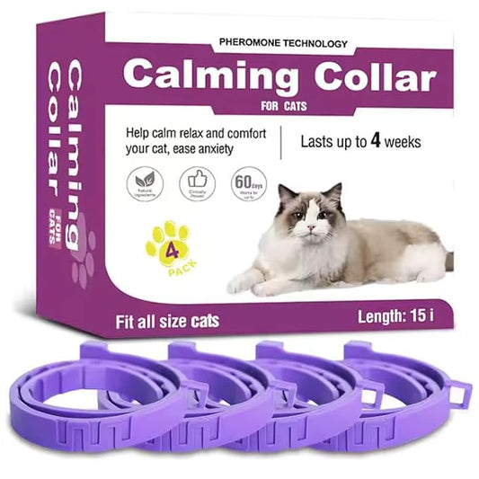 Adjustable Calming Collar for Cats & Dogs – Pheromone-Infused Anxiety Relief for Stress, Aggression, Separation, and Travel – Fits Blue