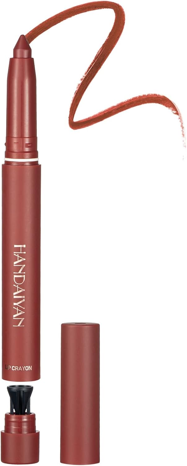 Matte Light Crayon Lipstick With Built-In Sharpener Rotary Cut Dual Purpose Waterproof Non-Drying Fade-Free Lipstick Lip Liner Set Crayon Matte Longwear Lipstick(#10)