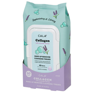 Cala Makeup Remover Cleansing Tissues: Collagen With Lavender Extract (60 Sheets) - Gentle, Hydrating, And Effective Makeup Removal For All Skin Types (60Ct, Collagen + Lavender) : Beauty & Personal Care