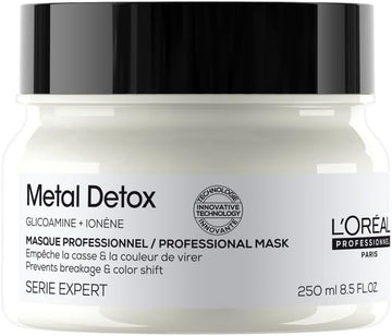 L’Oréal Professionnel Metal Detox Hair Mask 250Ml, Prevent Breakage & Colour Fade From Hard Water, Moisturising Conditioner Treatment For Smooth, Shiny Hair, Prevent Damaged Hair