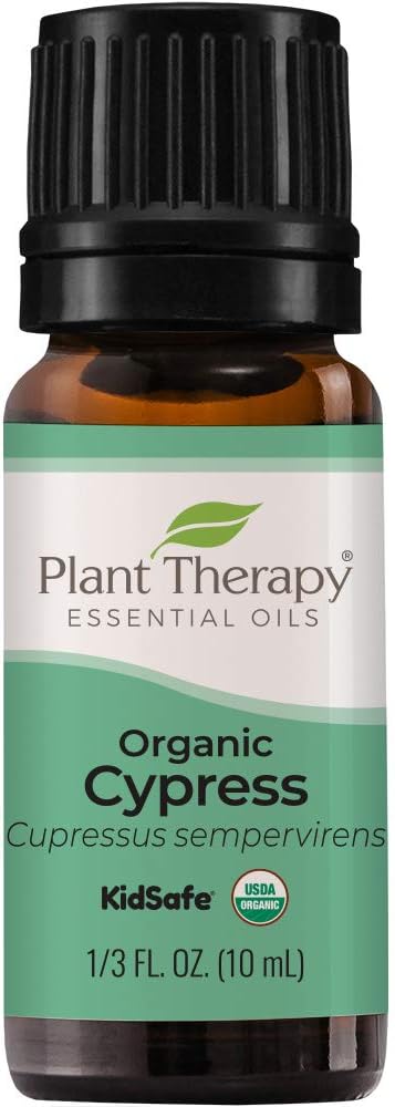 Plant Therapy Organic Cypress Essential Oil 10 Ml (1/3 Oz) 100% Pure, Undiluted, Therapeutic Grade
