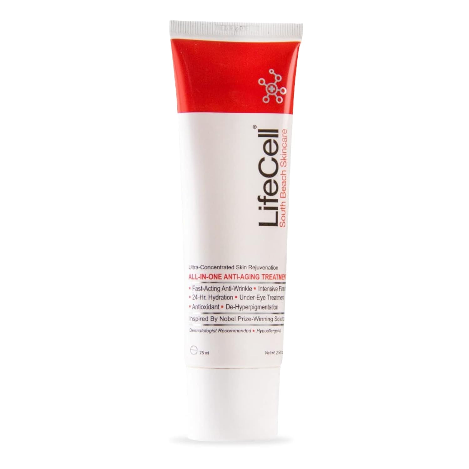 Lifecell All In One Anti-Aging Cream – Reduces Wrinkles, Fine Lines, Dark Circles & Sun Damage – Retinol, Vitamin C, Dmae & Hyaluronic Acid – Fragrance-Free, For All Skin Types (2.54Oz)