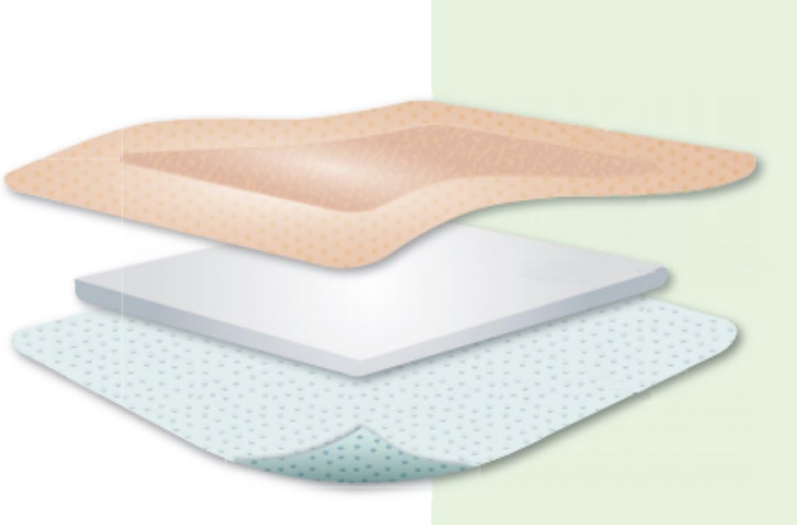 Kliniderm Foam Silicone Lite Border Square Dressing, 10 X 10 Cm