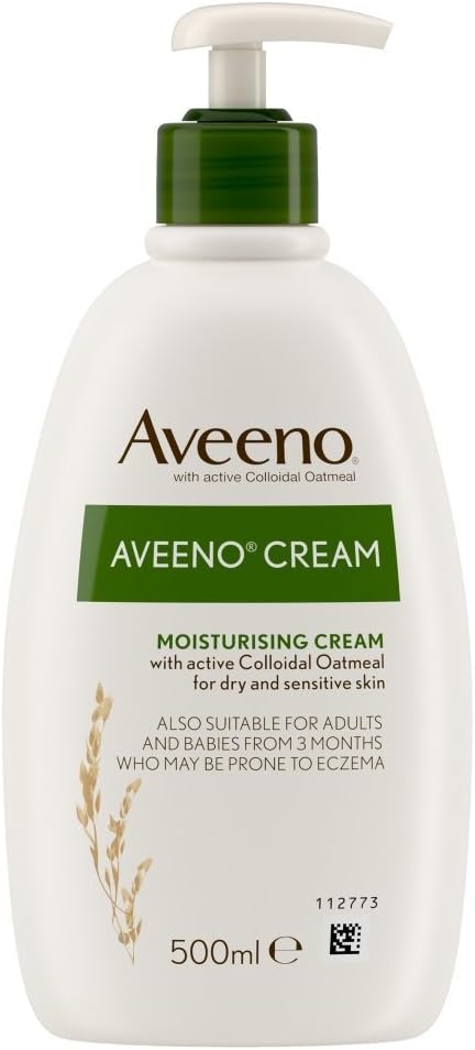 Aveeno Cream, With Colloidal Oatmeal, Actively Moisturises Dry & Sensitive Skin, Regular Use Hydrates the Skin, Suitable For Adults & Also Babies From 3 Months, 500ml (Packing May Vary). : Amazon.co.uk: Beauty