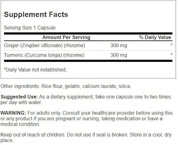 Swanson Full Spectrum Ginger & Turmeric 60 Capsules