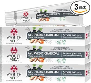 Ayouthveda Ayurvedic Whitening Toothpaste - 97% Natural Score For Advanced Gum Care & Stain Removal, Vegan, 100G