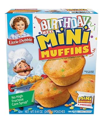 Little Debbie Mini Muffin Variety Pack, Birthday Cake, Blueberry, Chocolate Chip (2 Boxes Each) : Grocery & Gourmet Food