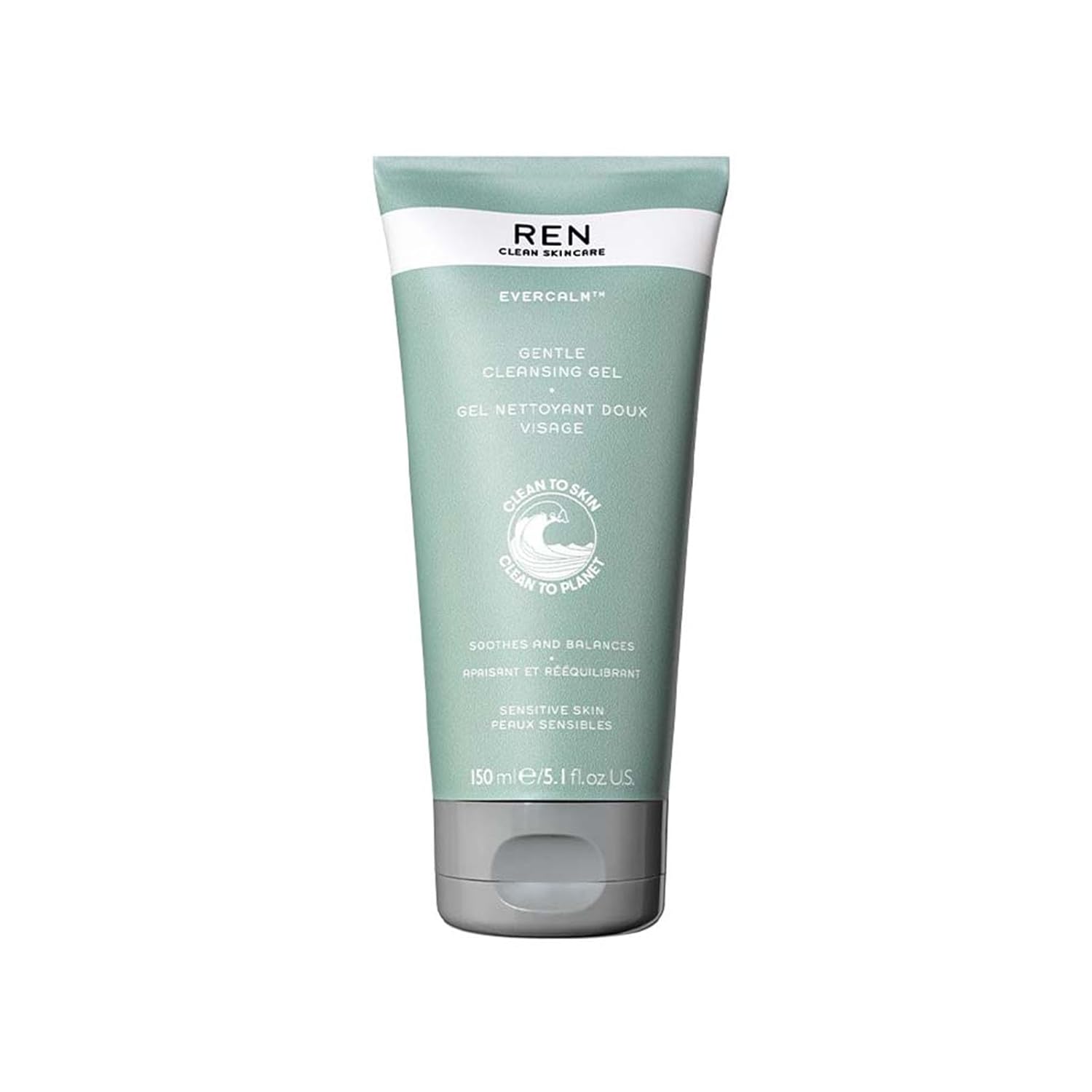 Ren Clean Skincare - Evercalm Gentle Cleansing Gel - Makeup Melting Natural Facial Cleanser Gel And Wash For Sensitive Skin, 5.1 Fl Oz