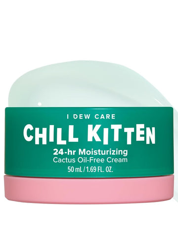 I Dew Care Heartleaf Face Cream - Chill Kitten | Moisturizer With Moringa Seed, Prickly Pear, Aloe Vera Gel, Cactus Oil-Free, Glass Skin Look, Daily Use, For Dry Skin, 1.69 Fl Oz