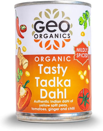 Geo Organics Tasty Tadka Dahl 400G (Pack Of 1) | Authentic Indian Side Dish | Low Sugar & Salt | Certified Organic | Vegan Meals & Gluten-Free Food | Mild Spice Level