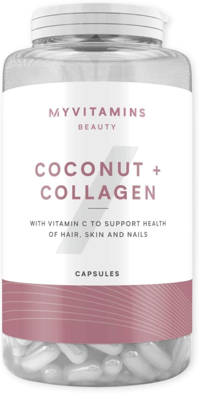 Myprotein Coconut Collagen Capsules – 60 Capsules – Hydrolysed Collagen With Coconut Oil & Vitamin C – Supports Skin, Hair & Nails – Helps Maintain Skin Health