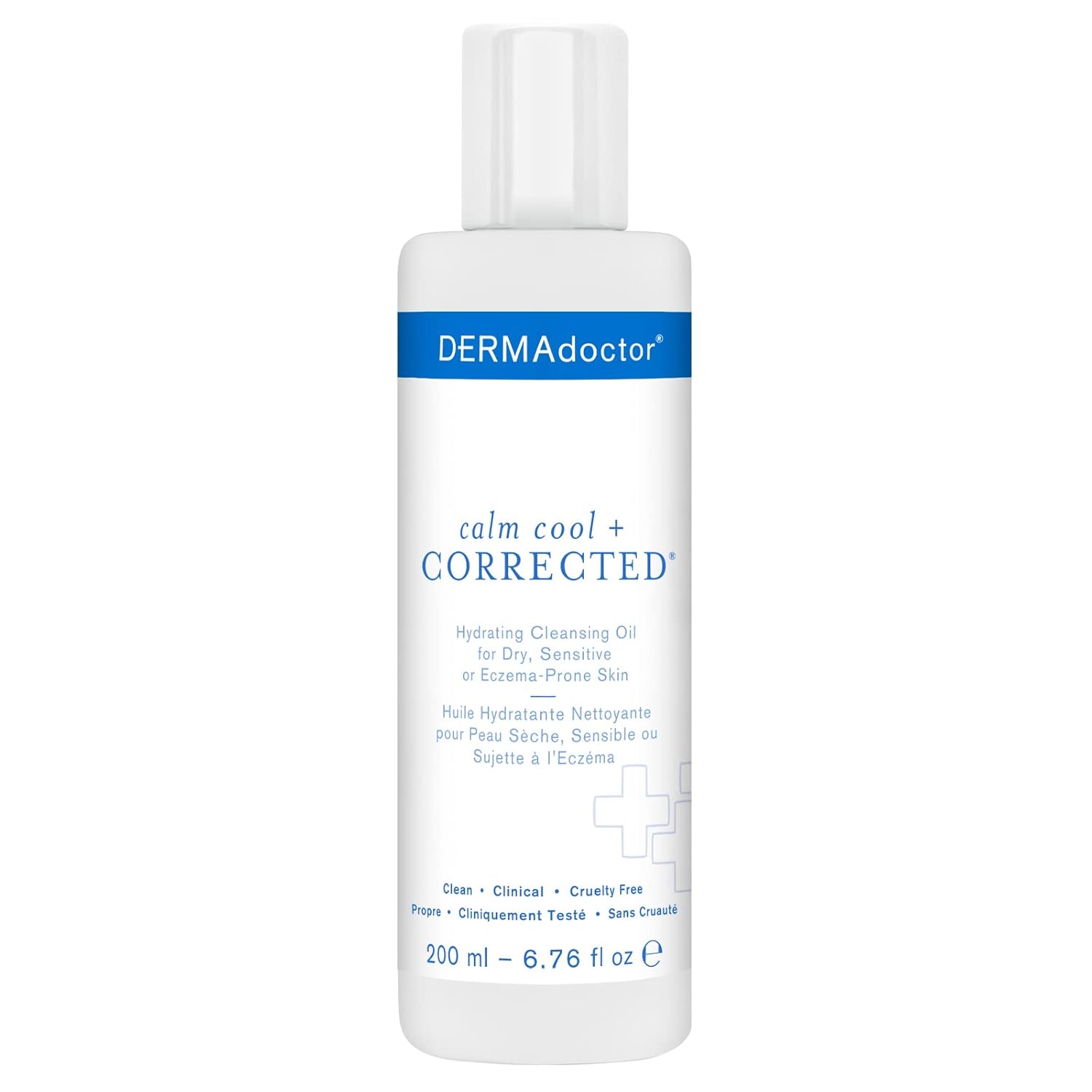 Dermadoctor Calm Cool + Corrected Hydrating Cleansing Oil, Moisturizer And Makeup Remover For Dry, Sensitive Or Eczema-Prone Skin, 6.76 Fl Oz