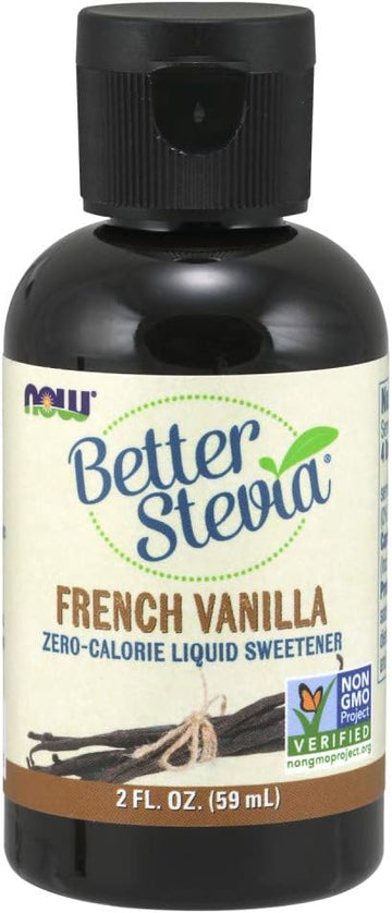 Now Foods Betterstevia French Vanilla Zero-Calorie Liquid Sweetener, Keto Friendly, Suitable For Diabetics, No Erythritol, 2-Ounce