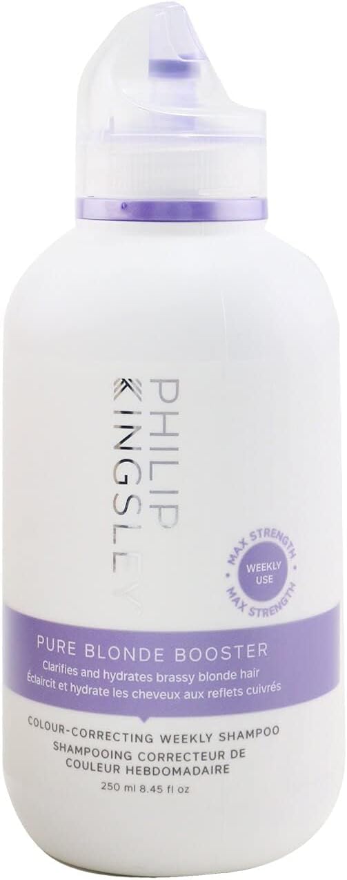 Philip Kingsley | Pure Blonde Booster Purple Shampoo | Colour Correcting Shampoo | For Blonde, Silver, Grey Platinum Bleached, Brassy, Highlighted Hair | For Orange Brassiness And Yellow Tones | 150Ml