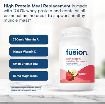 Bariatric Fusion Strawberry Banana Meal Replacement 27G Protein Powder, 21 Serving Tub For Bariatric Surgery Patients Including Gastric Bypass And Sleeve Gastrectomy - No Gluten, Aspartame Or Sugar