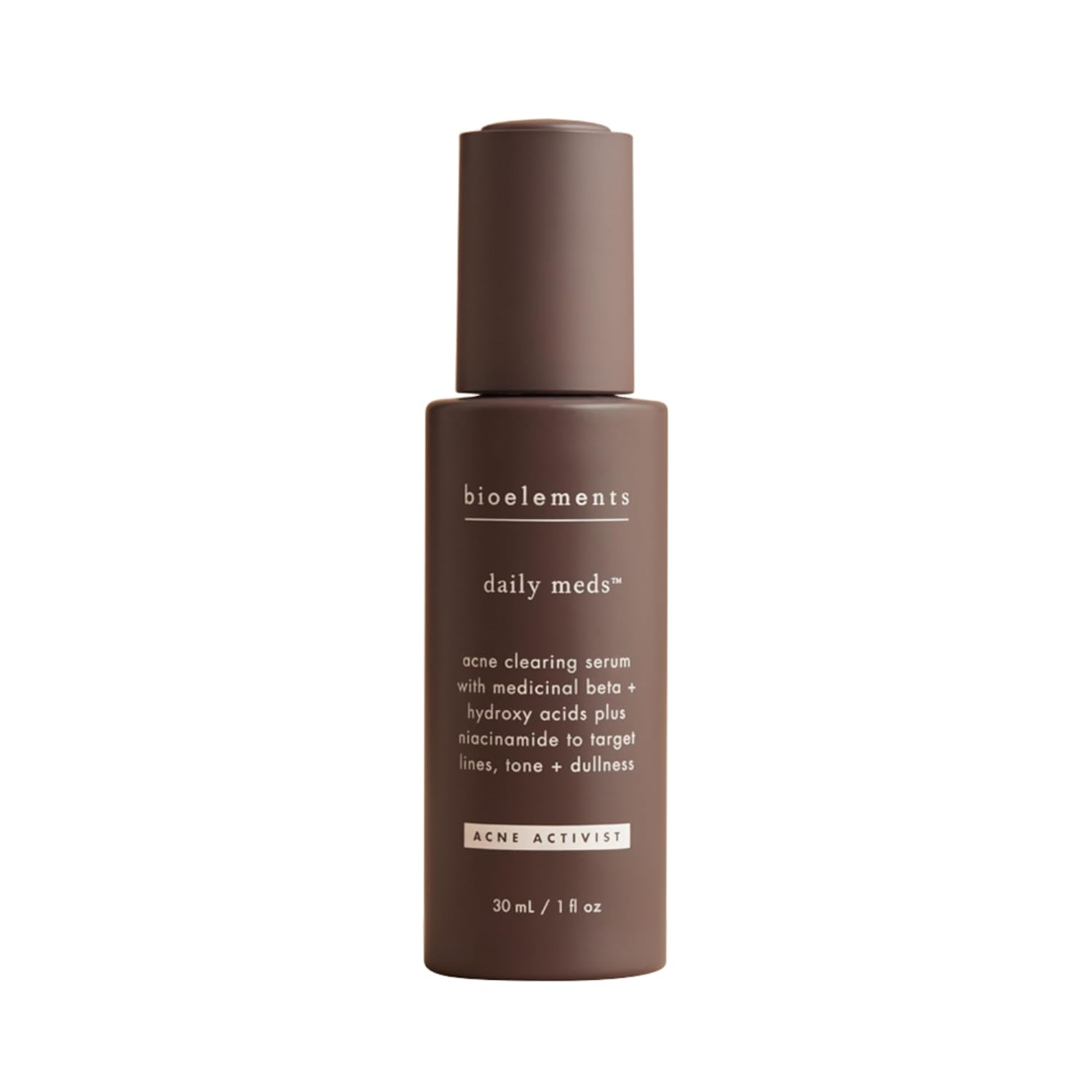 Bioelements Daily Meds - 1 Fl Oz - Acne Clearing Serum With Medicinal Beta + Alpha Hydroxy Acids And Niacinamide To Target Lines, Tone + Dullness - Vegan, Gluten Free - Never Tested On Animals
