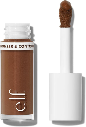E.L.F. Camo Liquid Bronzer & Contour, Highly Pigmented, Natural-Looking Glowy Finish, Long-Lasting, Rounded Applicator, Vegan & Cruelty-Free, 3 Light