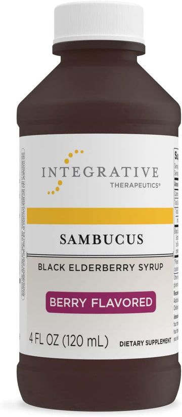 Integrative Therapeutics Sambucus Black Elderberry Syrup - Traditional Immune Support Supplement* - With Flavonoid Anthocyanins - Gluten-Free Alternative To Gummies For Adults And Children - 4 Fl Oz