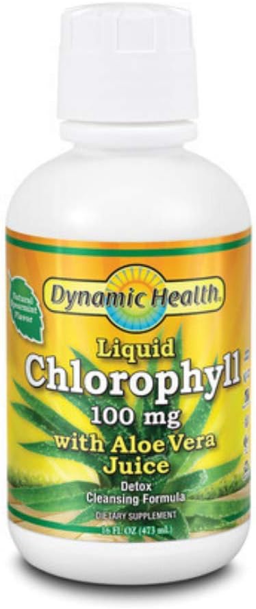 Dynamic Health Liquid Chlorophyll with Aloe Vera Juice | 16 oz 100 mg Liquid Spearmint : Health & Household