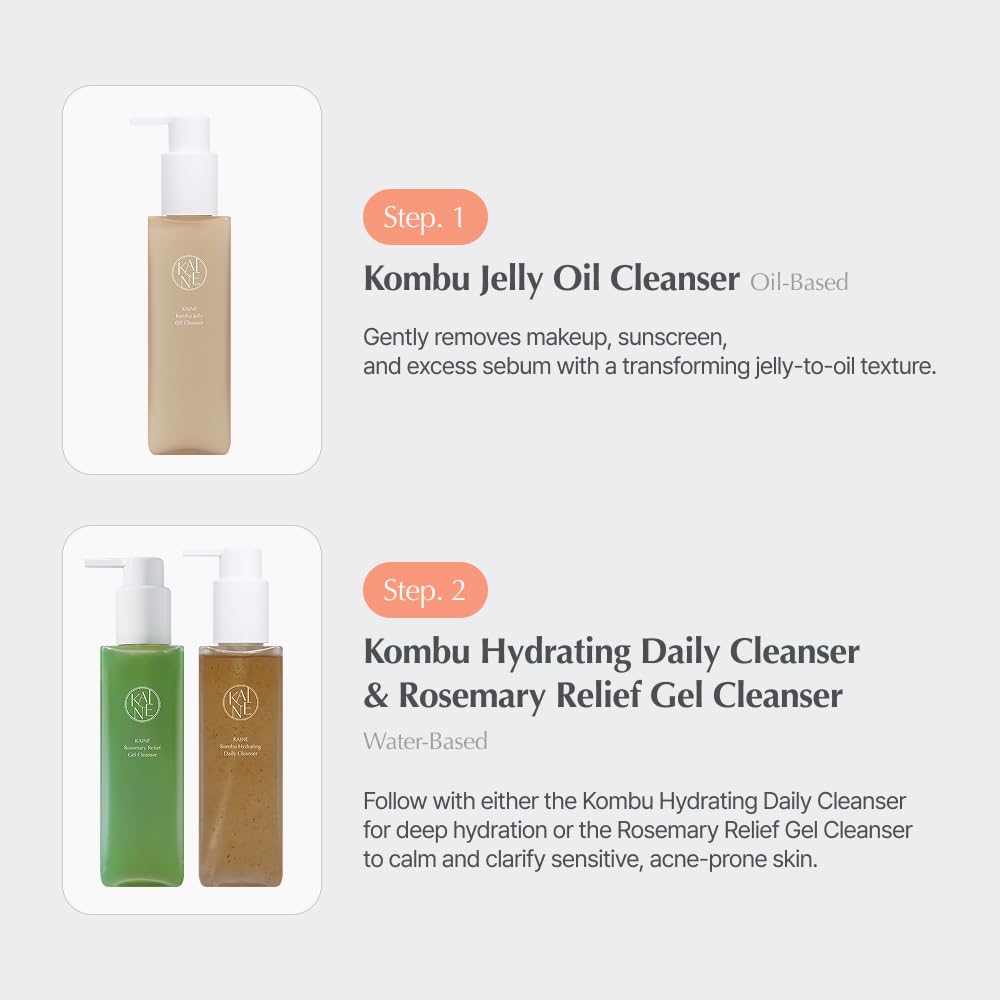 Kaine Kombu Jelly Oil Cleanser | Makeup Remover With Gel To Oil Type Cleanser, Gentle Cleansing, Korean Skincare 4.9 Fl Oz /145Ml : Beauty & Personal Care