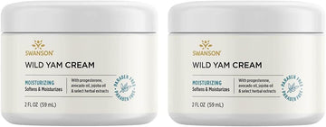 Swanson Wild Yam Cream - Formula for Women Promoting Perimenopause & Menopause Support - Women's Health Balm w/No Parabens for Comfort & Wellness - (2 fl. oz. Jar) 2 Pack)