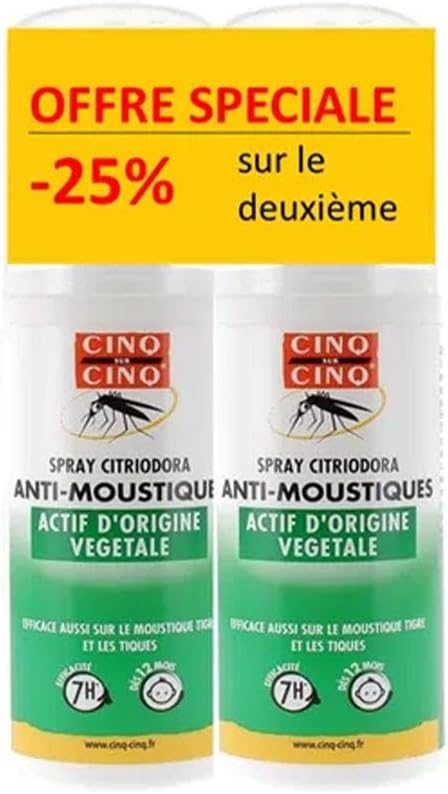 Cinq Sur Cinq Citriodora Anti-Mosquitoes Spray 2 X 100Ml